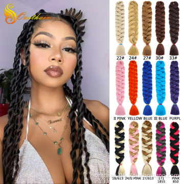 Crochet Braiding hair 41 inch Jumbo Extensions Synthetic Braid Hair Extensions For Women Ombre Two Tone Color colored hair wicks